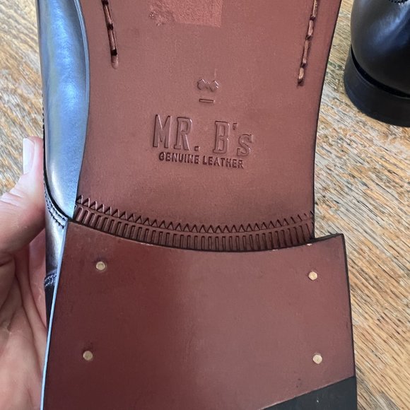 Brand NEW! Mr. B Mens's Black Leather Dress Loafer Shoe Size 10 - Picture 4 of 6